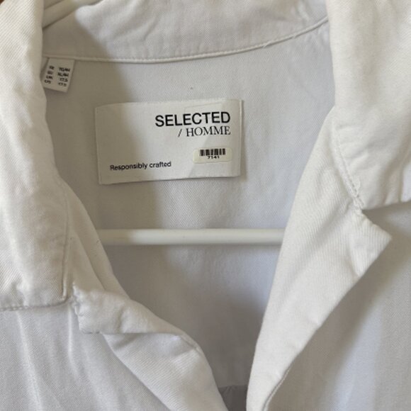 Selected Homme Bright White Short Sleeve Shirt - Picture 3 of 3